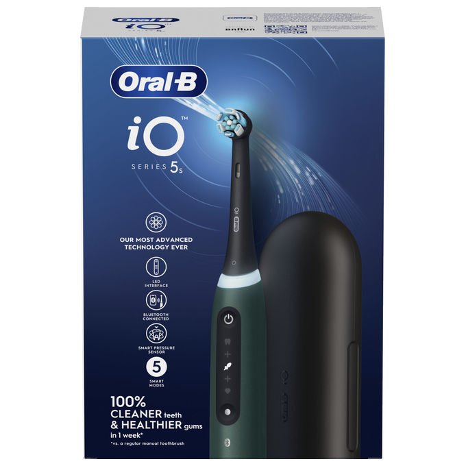 Oral-B IO5SFORESTGREEN iO Series 5S Spazzolino elettrico Rotatoria oscillante 5 modalita' Timer colore Verde