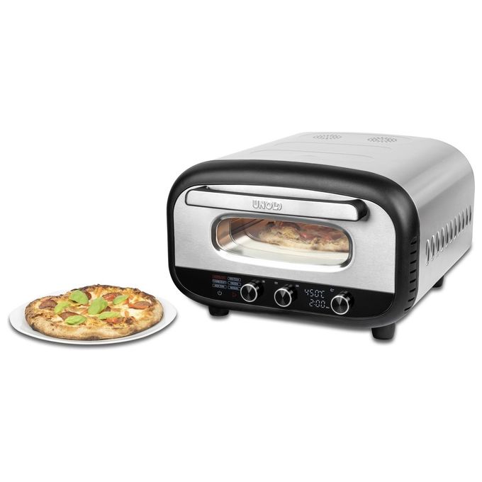 Unold 68806 Pizzaofen Alfredo Macchina e Forno per Pizza 1 pizza 1700 W Temperatura fino a 450 °C Diametro massimo 30 cm Display digitale colore Acciaio inox