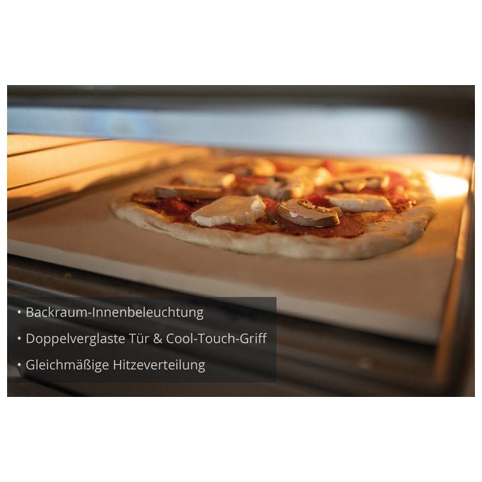 Unold 68806 Pizzaofen Alfredo Macchina e Forno per Pizza 1 pizza 1700 W Temperatura fino a 450 °C Diametro massimo 30 cm Display digitale colore Acciaio inox