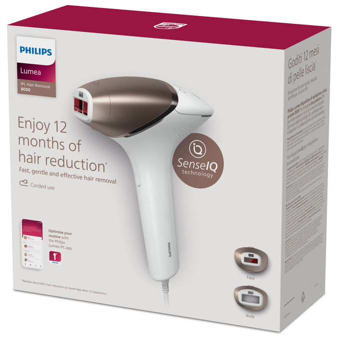Philips epilatore luce pulsata ipl lumea prestige bri945-00 senseiq viso corpo serie 8000