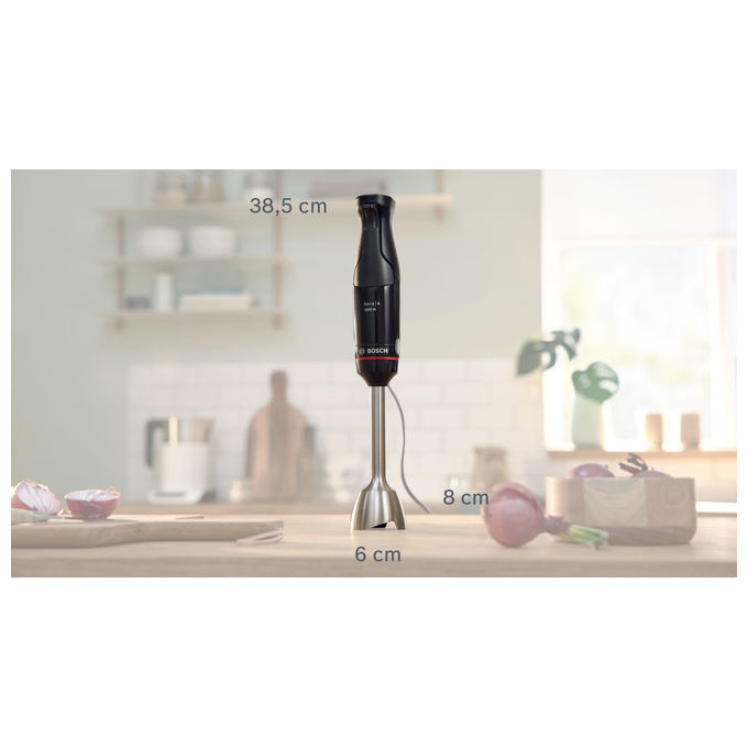 Bosch frullatore ad immersione MSM4B620 ErgoMaster 1000W nero QuattroBlade AntiSplash