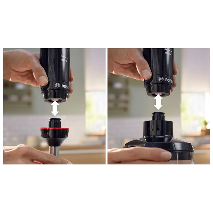 Bosch frullatore ad immersione MSM4B620 ErgoMaster 1000W nero QuattroBlade AntiSplash
