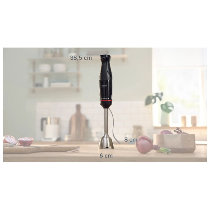 Bosch frullatore ad immersione MSM4B620 ErgoMaster 1000W nero QuattroBlade AntiSplash