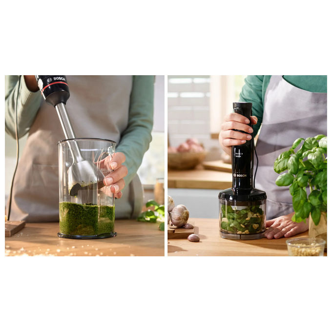 Bosch frullatore ad immersione MSM4B620 ErgoMaster 1000W nero QuattroBlade AntiSplash