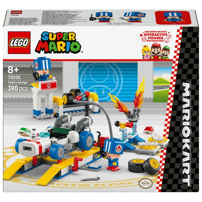 LEGO set costruzione officina di toad super mario kart 390 pezzi 2 personaggi 8 anni 72035