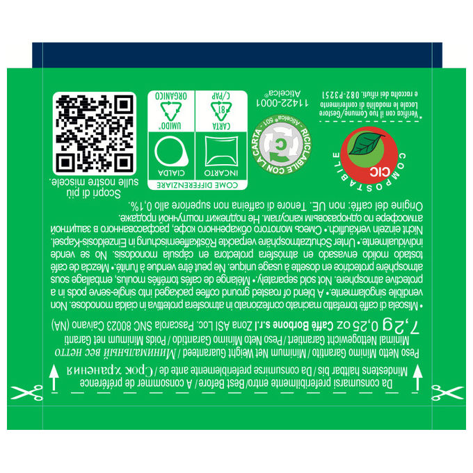 Caffe Borbone cialde decaffeinato ESE 44mm miscela dek 50 pezzi compatibile