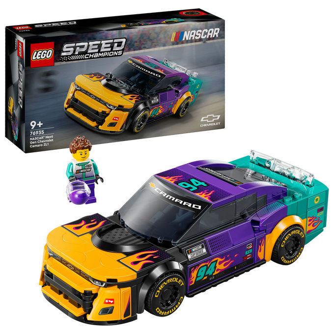 Lego 76935 Speed Champions Set Costruzione NASCAR Next Gen Chevrolet Camaro ZL1 328 Pezzi