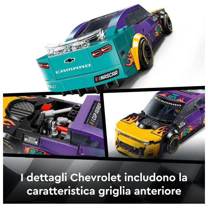 Lego 76935 Speed Champions Set Costruzione NASCAR Next Gen Chevrolet Camaro ZL1 328 Pezzi