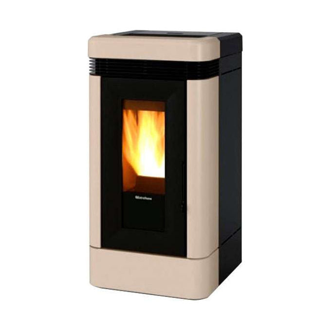 Stufa a pellet canalizzata Lucia Plus 12 kW tortora maiolica ventilata La Nordica Extraflame