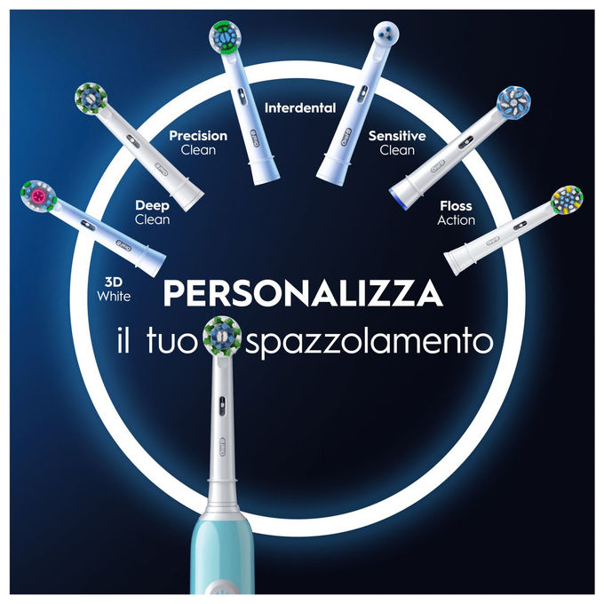 Oral B spazzolino elettrico ricaricabile series 1 blu con timer e 2 testine