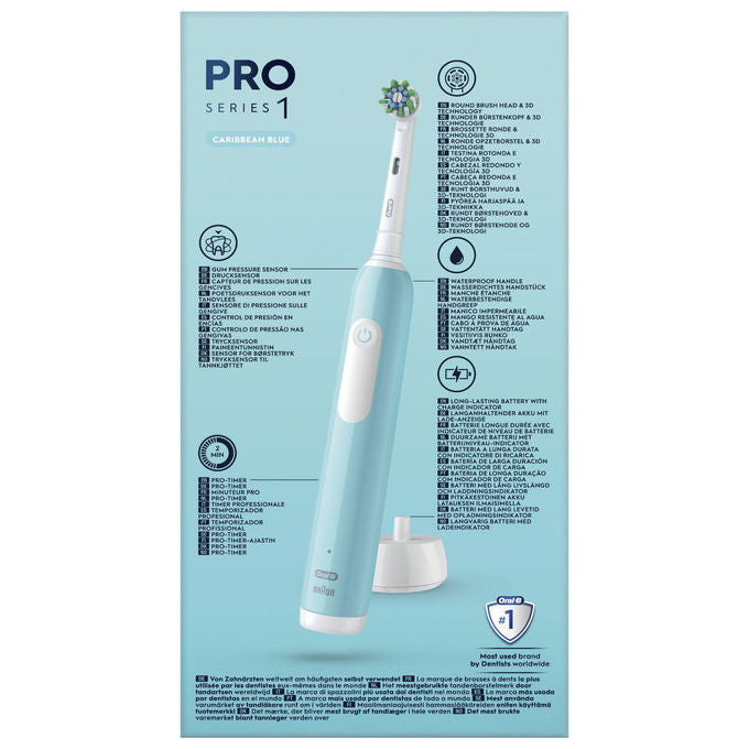 Oral B spazzolino elettrico ricaricabile series 1 blu con timer e 2 testine