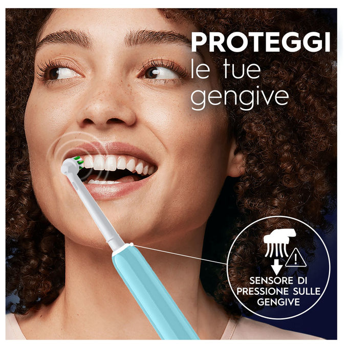 Oral B spazzolino elettrico ricaricabile series 1 blu con timer e 2 testine