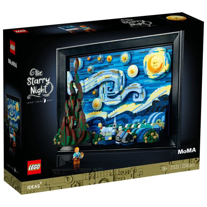 LEGO Ideas set costruzione 3D notte stellata di Van Gogh 2316 pezzi per adulti 21333