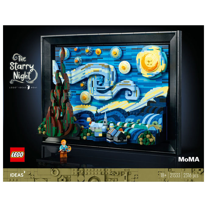 LEGO Ideas set costruzione 3D notte stellata di Van Gogh 2316 pezzi per adulti 21333