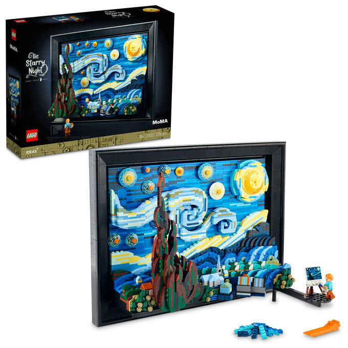 LEGO Ideas set costruzione 3D notte stellata di Van Gogh 2316 pezzi per adulti 21333