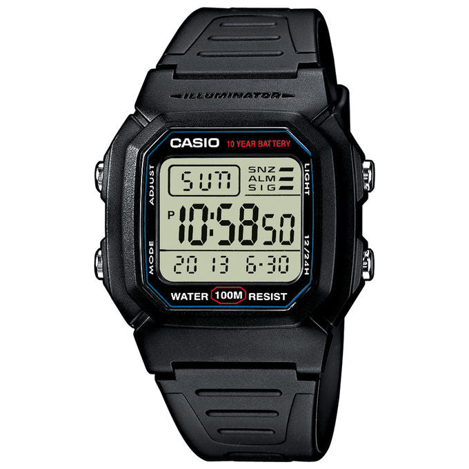 Casio orologio digitale sportivo W800H1AVES impermeabile 100m nero resina unisex