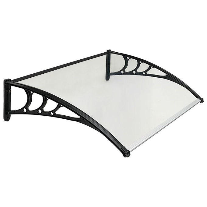 Brixo pensilina da esterno 120x100 cm policarbonato trasparente e abs nero fr179255
