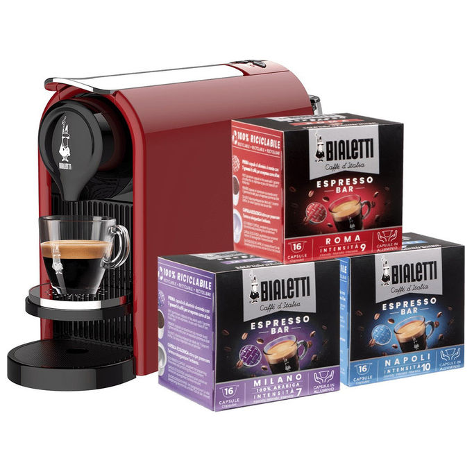 Bialetti gioia plus macchina caffe' capsule automatica 0,5 l rosso