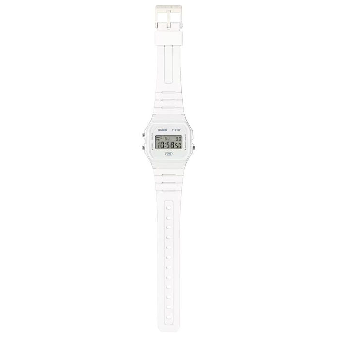 Casio orologio digitale unisex f91wb7aef timeless collection bianco resina vintage