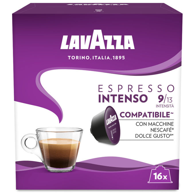 Lavazza capsule caffe' compatibili dolce gusto espresso intenso 16 pezzi