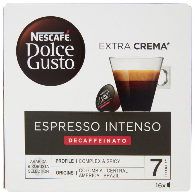 Nescafe Dolce Gusto capsule caffe espresso intenso decaffeinato 16 pezzi intensita 7