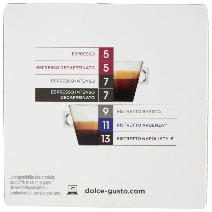 Nescafe Dolce Gusto capsule caffe espresso intenso decaffeinato 16 pezzi intensita 7