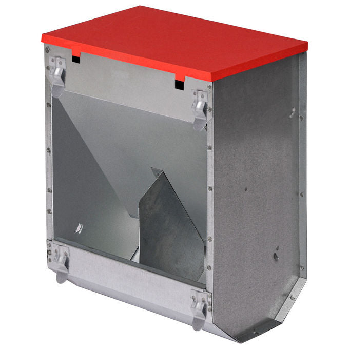 Contro fratelli mangiatoia doppia per conigli in lamiera zincata 19x12x25 cm con ganci