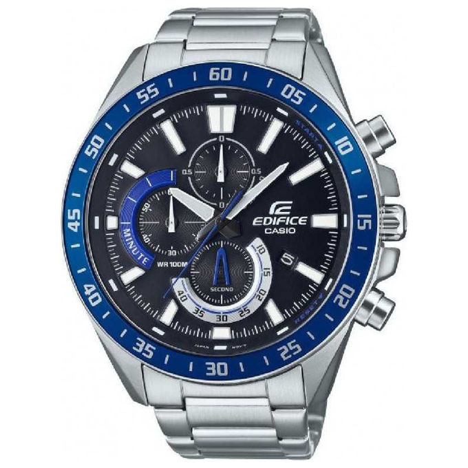 Casio orologio cronografo uomo edifice acciaio inox quadrante nero 100m efv620d1a2vuef