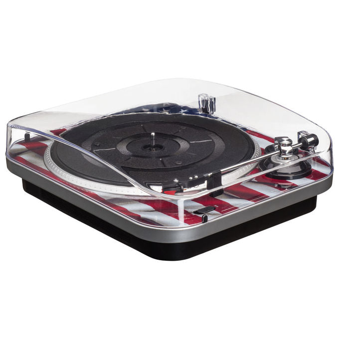 Bigben interactive giradischi td120usa velocita' 33 45 78 giri nero blu rosso bianco