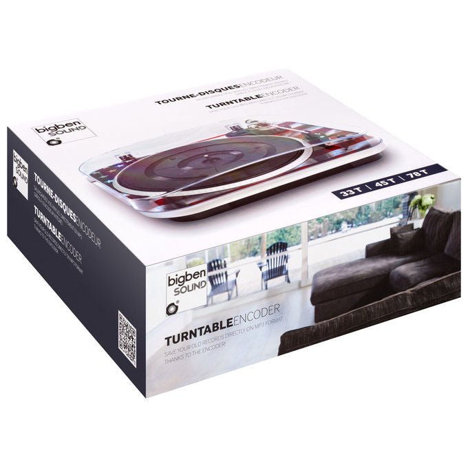 Bigben interactive giradischi td120usa velocita' 33 45 78 giri nero blu rosso bianco