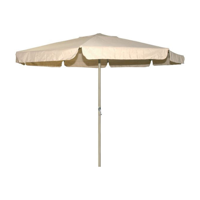 Ombrellone alluminio beige tondo 400 cm con apertura a manovella gdlc