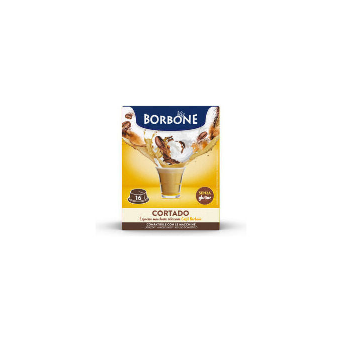 Caffe' Borbone capsule Cortado compatibili Lavazza A Modo Mio caffe' macchiato 16 pezzi