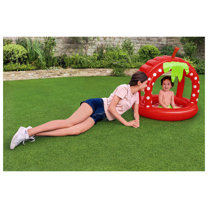 Bestway piscinetta gonfiabile berry rotonda 27l verde rosso bianco per bambini 2 anni 52387