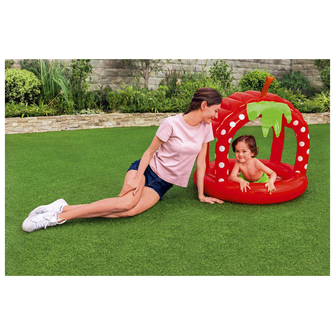 Bestway piscinetta gonfiabile berry rotonda 27l verde rosso bianco per bambini 2 anni 52387
