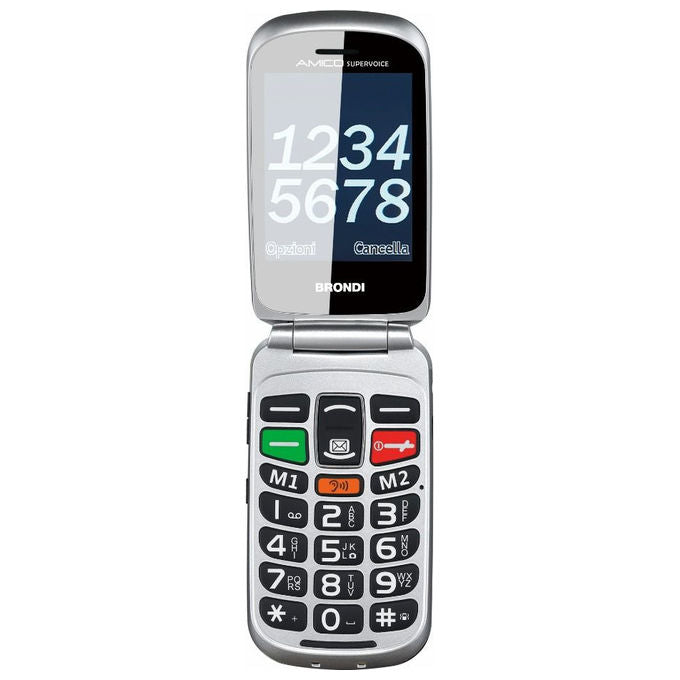 Brondi amico supervoice telefono cellulare per anziani dual sim tasto sos amplificazione nero