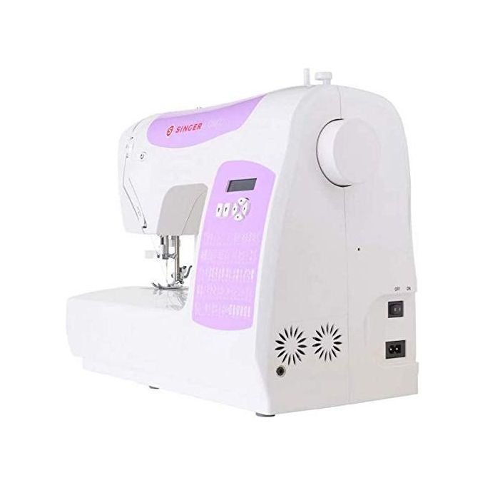 Singer C5205 Macchina da cucire automatica 80 punti Display LCD Luce LED Infila ago automatico Braccio libero colore Viola Bianco