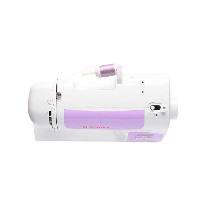 Singer C5205 Macchina da cucire automatica 80 punti Display LCD Luce LED Infila ago automatico Braccio libero colore Viola Bianco
