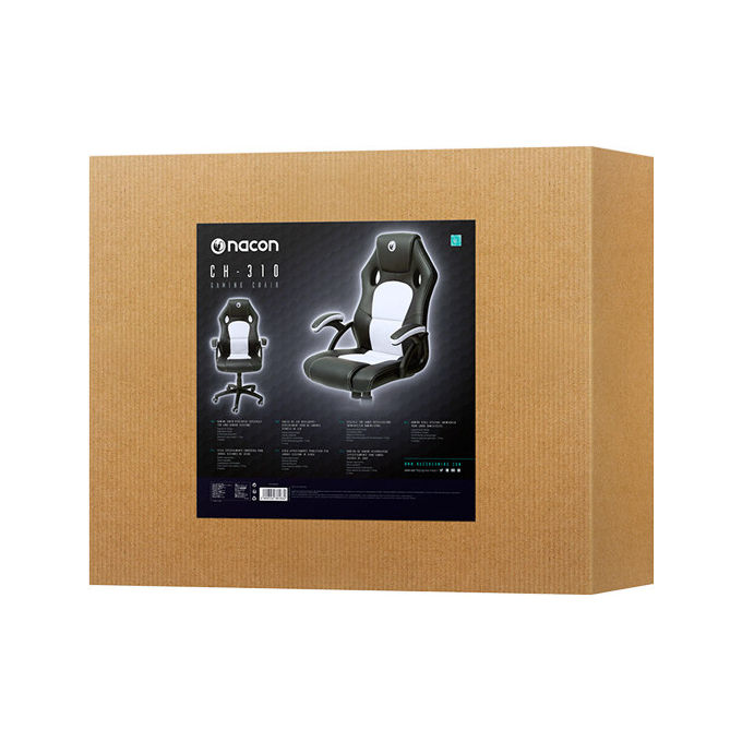 Nacon pcch 310 sedia gaming nero bianco seduta imbottita altezza regolabile 110 kg