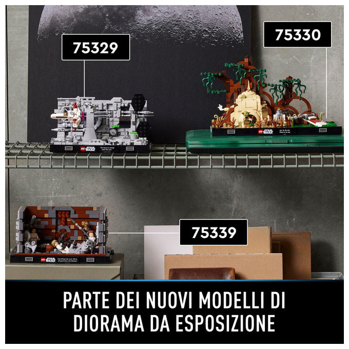 Lego star wars diorama volo trincea morte nera 75329 set costruzione 665 pezzi adulti