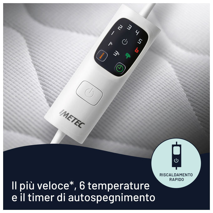 Imetec scaldasonno adapto maxi singolo 195x90 cm 6 temperature basso consumo