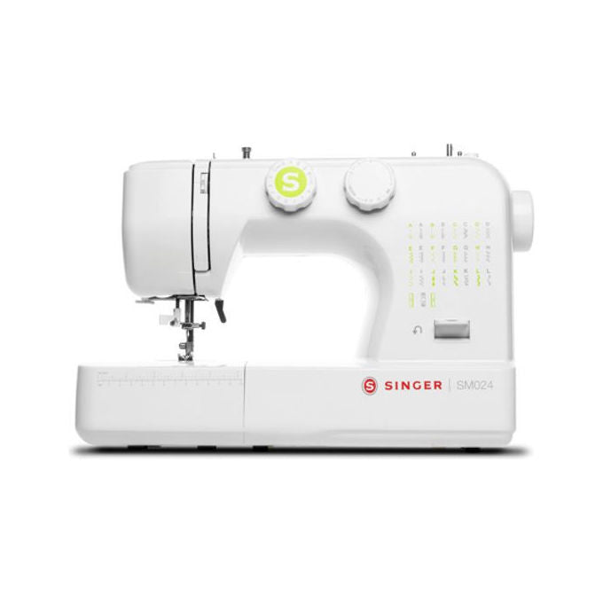 Singer macchina da cucire elettrica SM024GR 24 punti bianco verde infila ago automatico