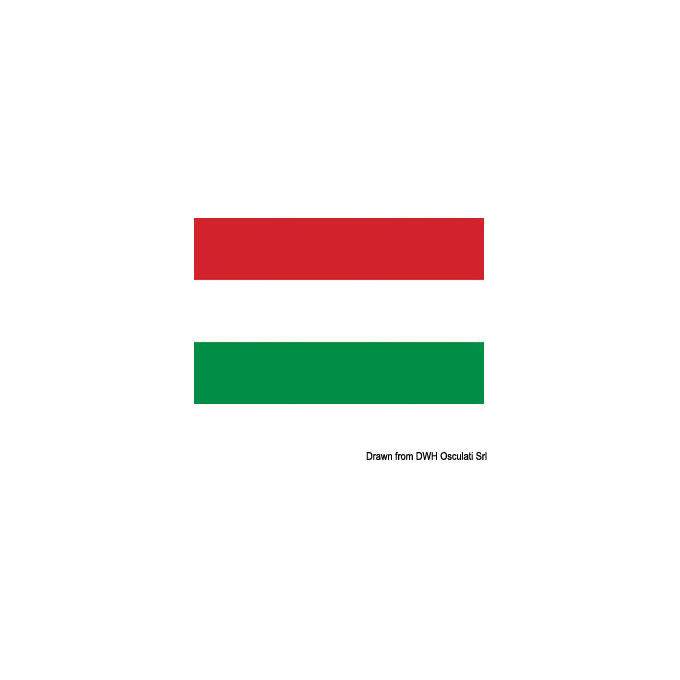 Bandiera ungheria poliestere 40x60cm nautica stampata indelebile osculati 35.465.03