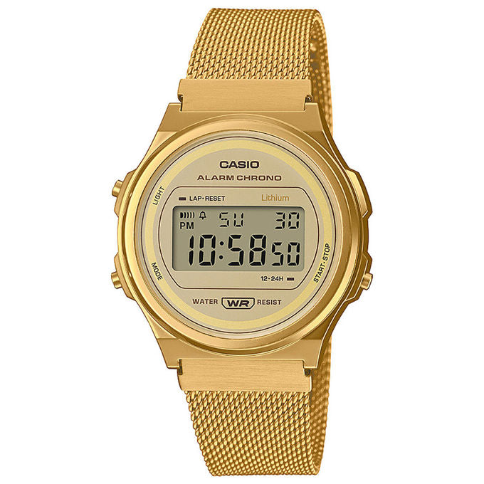 Casio orologio digitale unisex vintage A171WEMG-9AEF oro resina acciaio 36 mm 3 bar