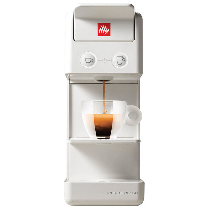 Illy macchina caffe' y3.3 iperespresso automatica espresso americano bianca 54 capsule