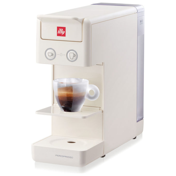 Illy macchina caffe' y3.3 iperespresso automatica espresso americano bianca 54 capsule