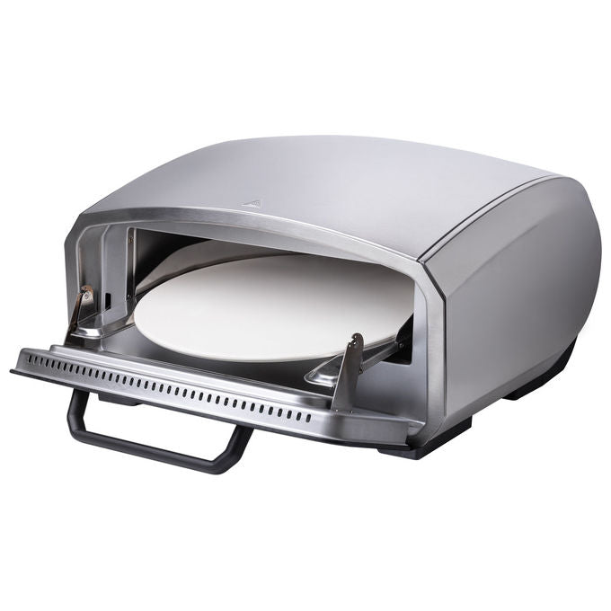 Unold 68916 Enzo Forno per Pizza Elettrico 2100 W con Pietra Rotante e Display Digitale temperatura fino a 500 °C colore Acciaio inox