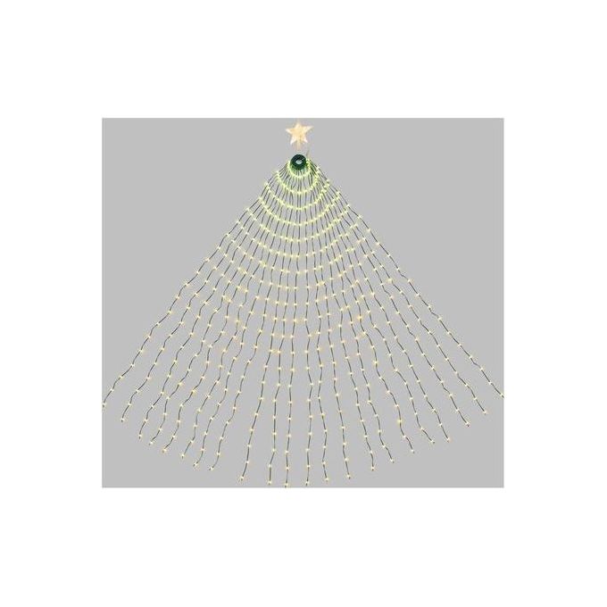 Lotti Decoro Luminoso Tenda Mantello Verde con Puntale Stella per Albero