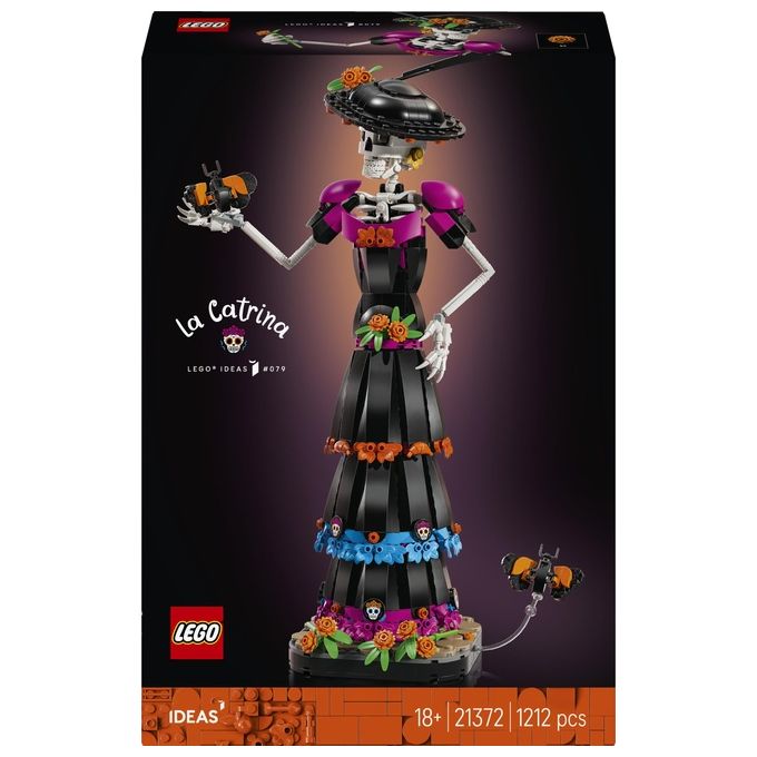Lego 21372 LEGO Ideas Kit Modellismo per Adulti con Scheletro Fiori Finti e Farfalle Monarca 1212 pezzi colore Multicolore