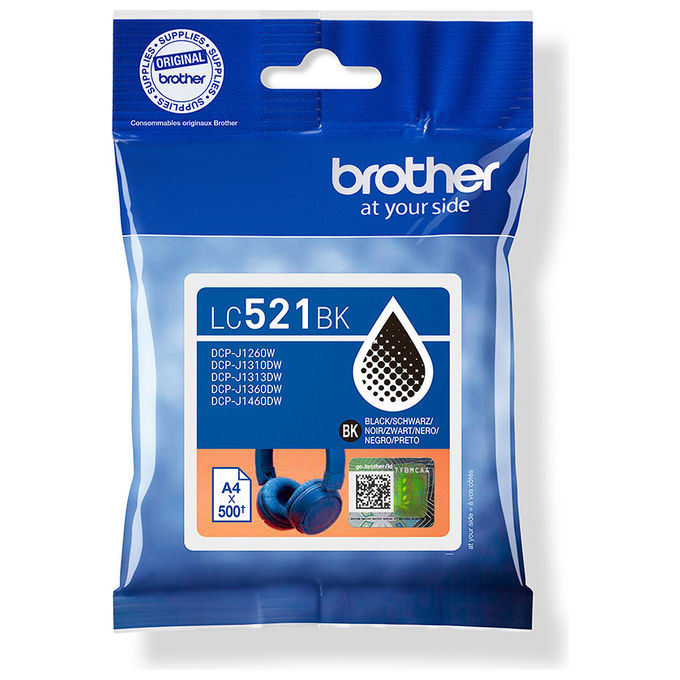 Brother LC521BK Cartuccia da 500 pagine nero