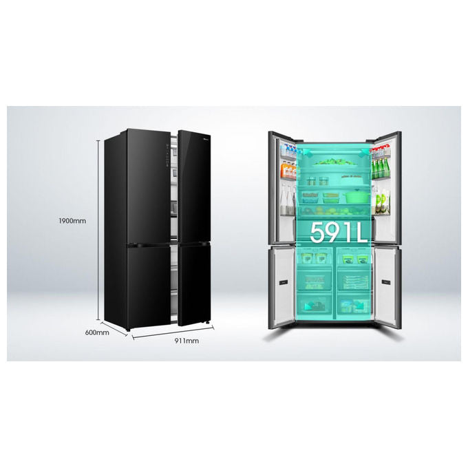 Hisense RQ768N4GBE Frigorifero Side-by-Side 591L Nero
